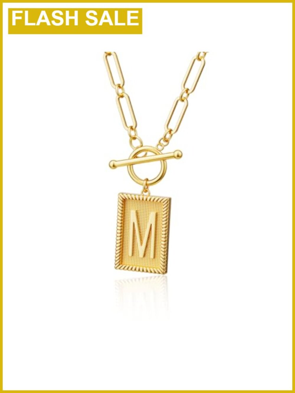 14K Gold Plated Initial Pendant Necklace for Women